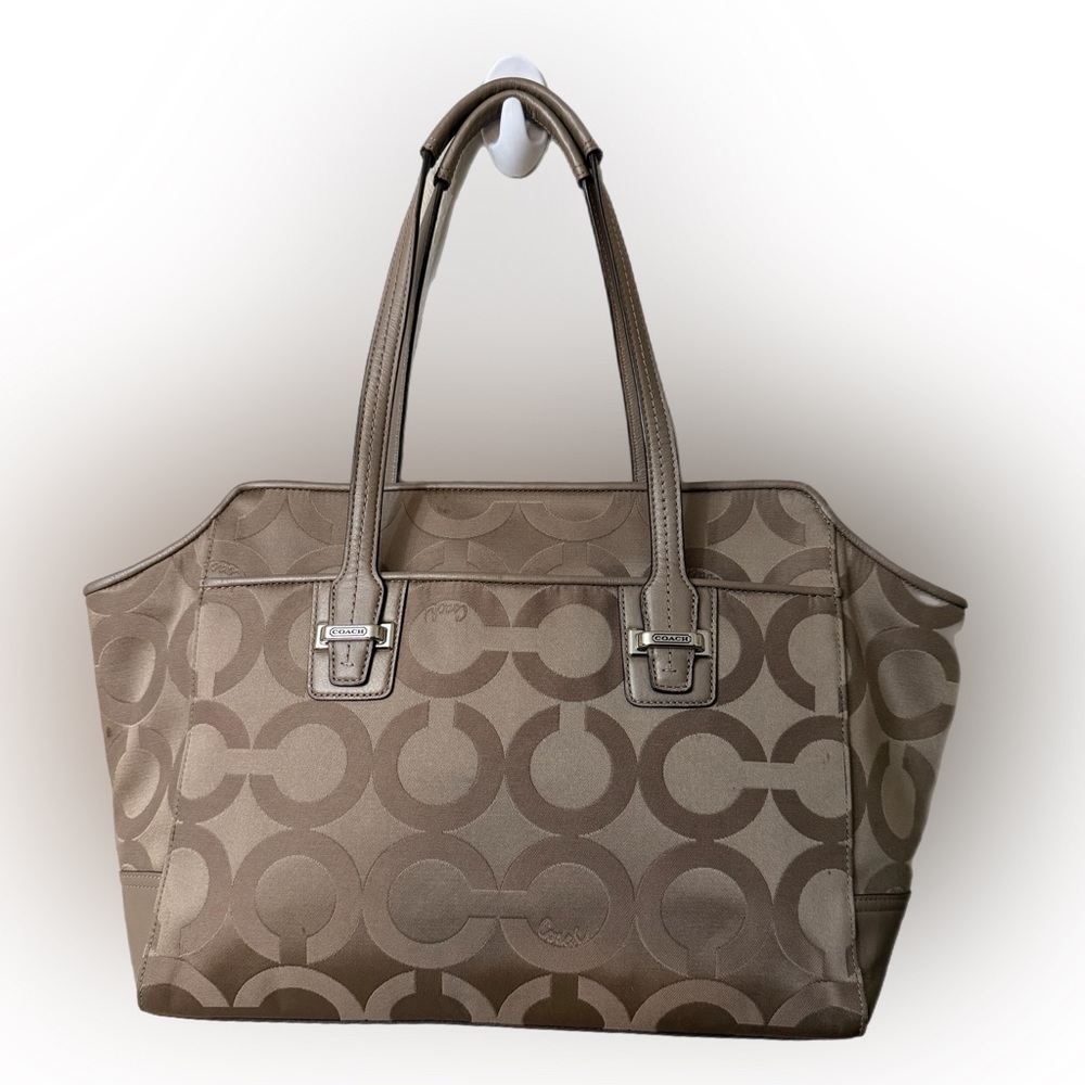 Coach#F25501 Beige Signature Tote - Picture 2 of 14